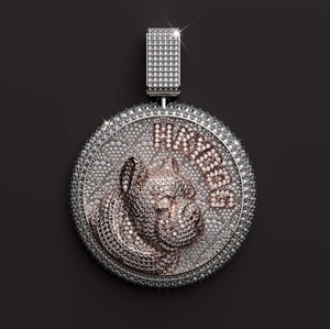 Medalla de oro/platino 9K/10K/14K/18K personalizada-35/45mm Iced Out Hip Hop, diamantes de laboratorio, collar con foto personalizada - Product Image 6