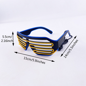 Gafas de neón Rave, gafas de sol LED, obturador intermitente de plástico, cable El para fiesta, disfraces de DJ, bolsa de noche Diwali, Light <span class=keywords><strong>Happy</strong></span> <span class=keywords><strong>Bar</strong></span> - Product Image 6