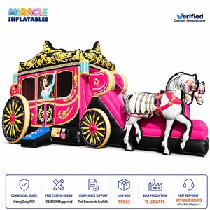 Château Gonflable Combo Princesse avec Toboggan, Utilisation Sèche et Humide, pour Fête d'Anniversaire de Fille, Usage Commercial - Product Image 1