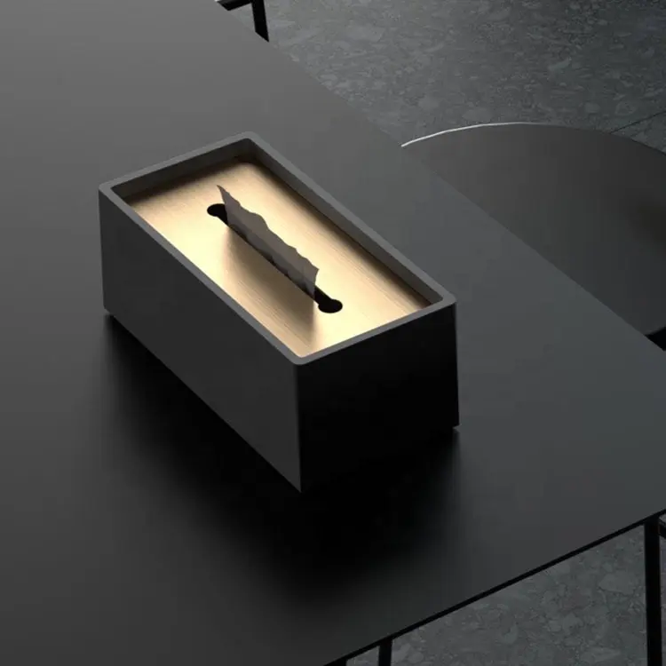 カスタムロゴ手作りセメントコンクリート長方形バスルームポータブル小さなティッシュボックス