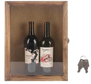Vitrina grande de sombra profunda con puerta con bisagras Caja de madera montada en <span class=keywords><strong>la</strong></span> pared para botellas de vino tinto Artesanía de madera y letreros de pared - Product Image 6