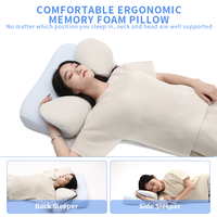 Oreiller cervical en mousse à mémoire de forme réglable oreiller de soutien du cou économique léger oreiller en mousse à mémoire de forme pour le soulagement de la douleur au cou