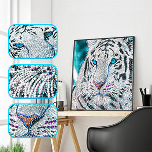 卸売DIY5Dモザイクパターン特殊形状部分ドリルラインストーンダイヤモンドペインティングタイガー子供用 - Product Image 3