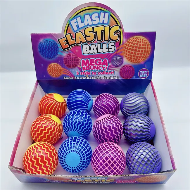 HAPU Factory 3 lines flash TPR light emitting Led Planet Bouncy ball Light relief children's toy bounce flash tip ball
