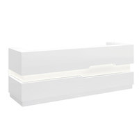 Bureau de réception de luxe LIYU au design contemporain en forme ronde avec finition brillante en marbre blanc et bois
