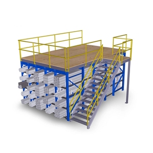 Oem đa cấp Heavy Duty thép xếp chồng Kệ Kệ h3000mm lửng giá cho kho lưu trữ - Product Image 1