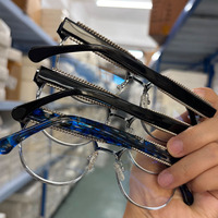 Déstockage : Montures de lunettes rondes en métal massif, tendance, avec verres en polycarbonate pour la protection des yeux, unisexe, prêtes à être expédiées