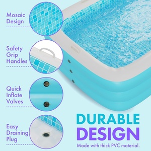 Piscine gonflable portable d'extérieur en PVC à motif requin, jouet de piscine pour la famille - Product Image 4