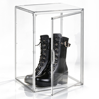 DAYOOH Grand Organisateur de Rangement Empilable pour Bottes, Boîte de Présentation Magnétique en Plastique Transparent pour Chaussures Hautes
