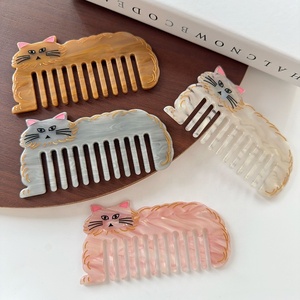 Peigne en acétate d'animaux, mini brosse à cheveux portable, peigne démêlant antistatique de voyage, outil de toilettage mignon pour chatons, en gros - Product Image 1