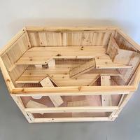 Cage à hamster en bois extra large avec plateau coulissant, toit ouvrable, large rampe, roue de course, habitat naturel pour rat, souris, petit animal
