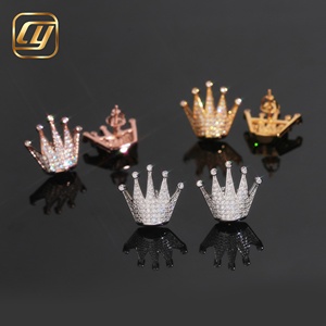 Hip Hop Iced Out Jewelry S925 <b>Silver</b> Moissanite <b>Stud</b> Earrings Bling Full Paved Moissanite <b>Small</b> Crown Earrings Luxury Jewelry - Product Image 6