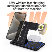 Support de Charge Sans Fil Rapide Multifonctionnel 3-en-1 Portable avec Logo Personnalisé 15W, Chargeur Sans Fil Pliable 3-en-1 pour Téléphone en Gros