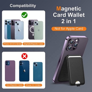 Vegan Leather Phone Wallet Stand Magnetic Card Wallet Organizer Card Holder Secure Design with Card Slot for iPhone - Product Image 5
