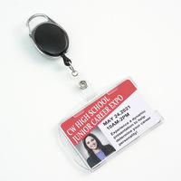 Porte-badge horizontal en plastique ABS dépoli, économique, avec fente pour le pouce, distributeur de cartes rigides