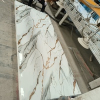 Paneles de pared decorativos UV 3D diseño moderno hoja de mármol de grano de piedra de PVC de 3mm para sala de estar tablero de Pvc impermeable fácil de limpiar