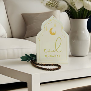 Nouvelle décoration de table islamique Ramadan Moubarak en acrylique, décoration de la maison, style moderne noir et blanc, taille personnalisée - Product Image 4