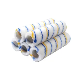 High quality and low price blue and yellow striped acrylic roller brush household decoration beautiful