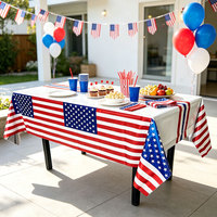 Nappe rectangulaire pour la fête de la indépendance, motif drapeau américain, décoration de table pour dîner