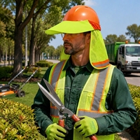 Protector de Cuello para Casco de Seguridad con Visera Frontal Extendida y Protección Lateral para Trabajos de Logística y Jardinería al Aire Libre