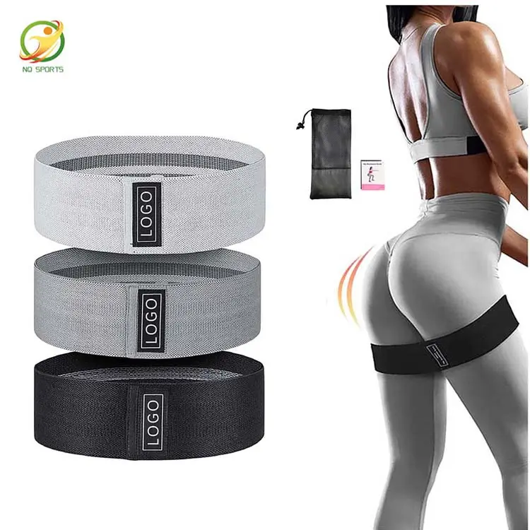 Wholesale Custom Logo Thrust Fabric Resistance Band Fitness Medium Hip Booty Glute Bands Exercise Band Set for Hip Training