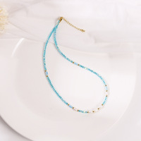 Bijoux faits à la main en perles d'eau douce naturelles bleues, design de niche, luxe léger, cadeau pour femmes, filles, mères, épouses, petites amies