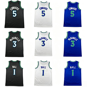 (Neuerscheinung) Beste Qualität Genäht Anpassbar # 1 BALL # 3 McDANIELS # 5 EDWARDS Basketball-Trikot - Product Image 1