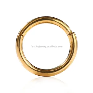 Giometal PVD Or 18K ou Or Rose G23 ASTM F136 Titanium Septum Piercing Three Ring Stacked Clicker body piercing jewelry