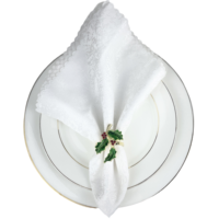 Weihnachts-Mistelzweig Metall-Serviettenringe mit Drei Blättern und Diamant-Design Camping Vorrätig Umweltfreundlich Grün
