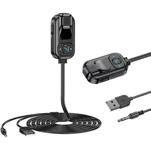 Higi C5 Bluetooth Carkit Ingebouwde Kabel Audio Usb 3.5aux Poort Draadloze Ontvanger 3.5Mm Aux Audio Zender Voor Telefoon