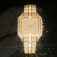 Montres personnalisées plaquées or rose 18 carats avec diamants pour hommes, montres mécaniques automatiques de luxe Hip Hop Iced Out VVS1 Moissanite