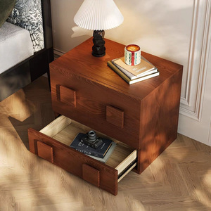 Armoire de rangement en bois massif de style vintage, 5 tiroirs, empilable, armoire de salon, table d'appoint de chambre à coucher - Product Image 2