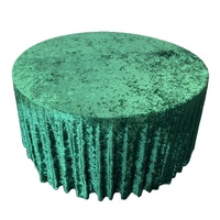 Nappe de Table Ronde en Velours Vert Émeraude de Luxe pour Mariage, Banquet et Fête