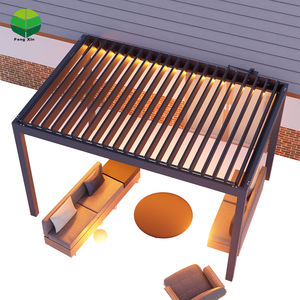 מודרני ביוקלימטי גן פרגולה אלומיניום 4 x4 gazebo שליטה מרחוק צל פרגולה חיצונית עמיד למים כיסוי הפטיו - Product Image 3