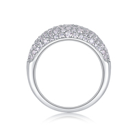 Anello in Moissanite di Colore D VVS1 di Qualità Superiore, Anello di Lusso in Argento Sterling 925 per Donna, Anello con Gemma e Incastonatura a Pavé