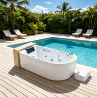 Baignoire de massage autoportante en acrylique avec jets de remous, baignoire SPA moderne, directement de l'usine