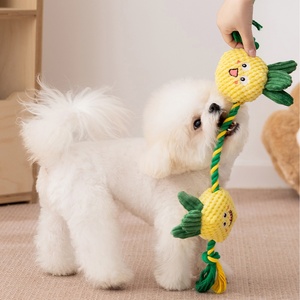 Jouets à mâcher pour animaux de compagnie en peluche non toxique, doux, amusants, en forme de fruits, écologiques, interactifs, durables, jouets à tirer pour chiots - Product Image 4
