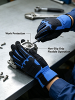 Gants de moto unisexes haute performance à doigts entiers, fermeture à boucle, sangle de poignet réglable, antidérapants, protection UV, antichoc