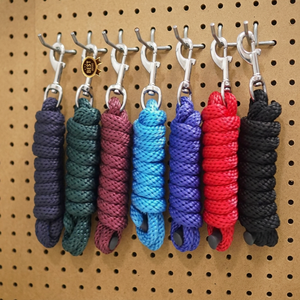 Customized Colors Handmade Durable Nylon PP Horse lead rope with Solid Nickel Plated Brass <b>Snap</b> <b>Hook</b> - Product Image 1
