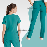 Gepersonaliseerde Kleuren Hartvormige Kraag Medische Kleding Voor Vrouwen Scrub Verpleegsters Uniformen Stretch Ademende Werken Outfits