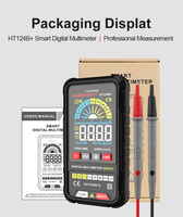 HABOTEST HT124B + Multimeter kapasitansi AC DC pintar 4000 hitungan 0-600V Tampilan TN tegangan AC/DC-Multitester DMM paling populer