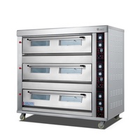 Complet Équipement De Boulangerie Machine Commerciale Gaz Automatique Cuisson Du Pain Four Prix de Cuisson Gâteau et Pain 3 Pont 9 Plateau 220V CE