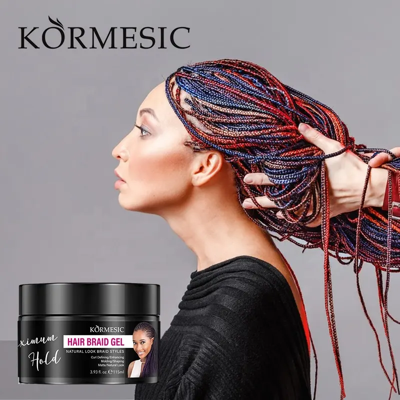 Private label KORMESIC OEM Organic Lasting Holding and Shaping Hair Finishing Wax Styling Gel Braiding