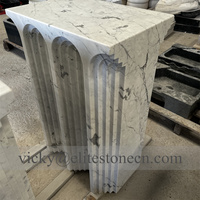 Table console de luxe en marbre blanc de Carrare, table d'entrée en arc pour la maison, meubles en pierre, décoration