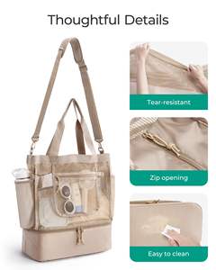 Bolsa de Playa con Compartimento Refrigerante para Mujer, Bolsas de Malla con Cierre, Resistentes a la Arena, Esenciales para Vacaciones, con Refrigerador para Nadar, Cruceros y Piscina - Product Image 5