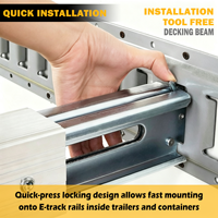 Barre de chargement en aluminium E Track à installation sans outil, poutre de soutènement robuste pour sécuriser la cargaison à l'intérieur des remorques et des fourgons