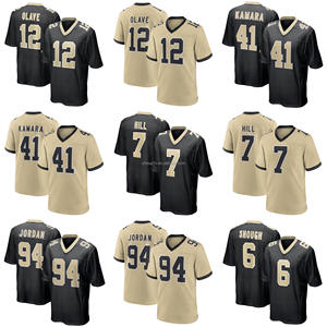 Camisetas de Fútbol Americano de Alta Calidad para Hombre de Nueva <span class=keywords><strong>Orleans</strong></span>, Ropa Deportiva, Camisetas Bordadas con Logotipo Cosido, Camisetas Personalizables con Logotipo - Product Image 1