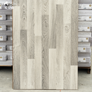 Plancher stratifié en bois MDF HDF 8 mm 12 mm <span class=keywords><strong>super</strong></span> imperméable gris foncé gris noir blanc brillant haute brillance Plancher stratifié gris - Product Image 6