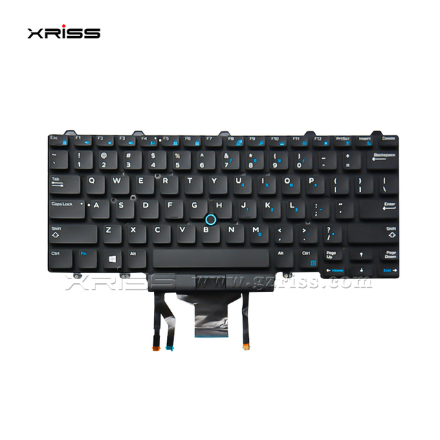 US GB Backlit Keyboard for Dell Latitude 7450 7470 7470 7480 7490 7350 0W24RK W24RK Laptop Light Trackpoint Keyboards MP-13L86