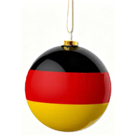 Boule de Noël suspendue souvenir du drapeau allemand, design personnalisé, ornement de Noël allemand